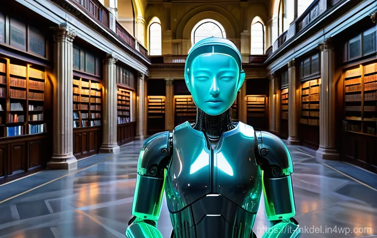 디지털 공유재 관리의 윤리적 문제 - **Prompt 1: Navigating the Digital Data Stream with Awareness**
    A thoughtful young adult, gender...